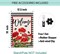 Summer Geranium Welcome Garden Flag Double Sided Summer Bee Red Floral Buffalo Plaid Small Burlap Yard Flag House Seasonal Farmhouse Outside Outdoor Decoration 12.5 x 18 Inch